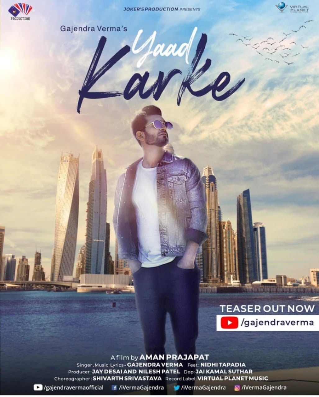 Gajendra Verma Is Back with His New Song, Yaad Karke by Sonia Malhotra Soi  and other Articles Contributed by Indians Community in Seattle Area